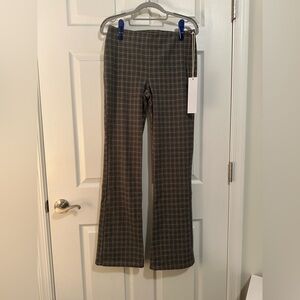 Lumiere Brown Plaid Flared Trousers
